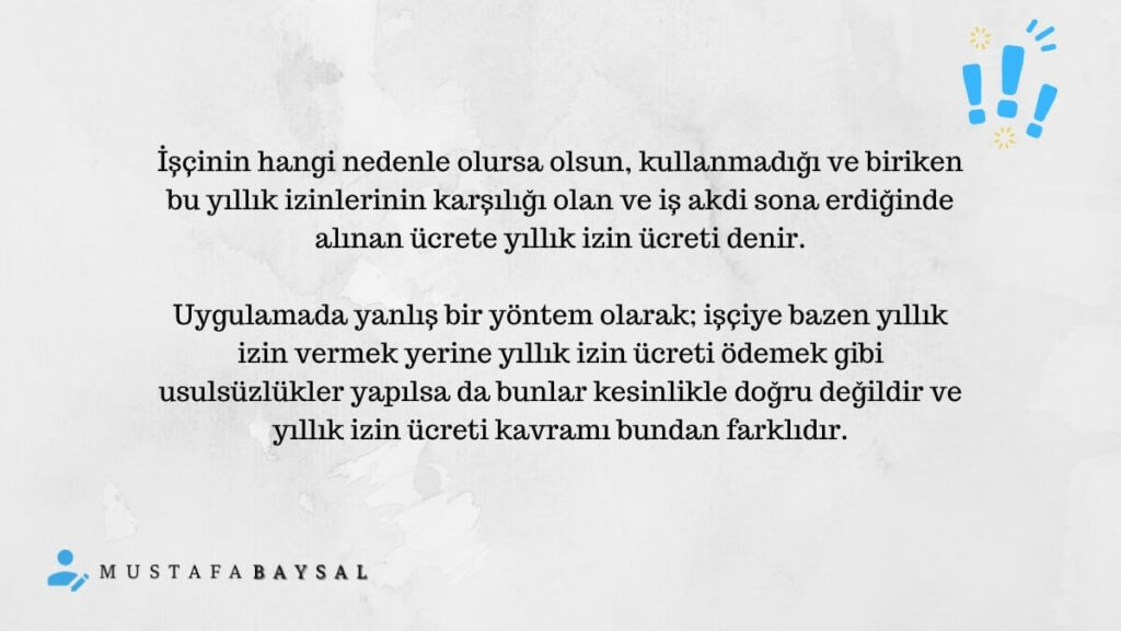 iş kanunu yıllık izin ücreti