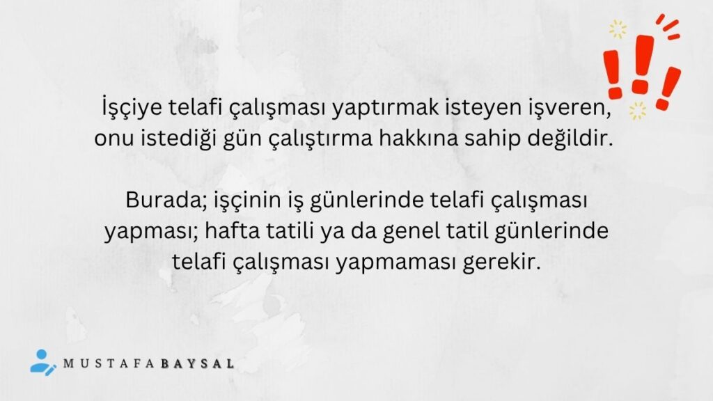 iş kanununda telafi çalışması