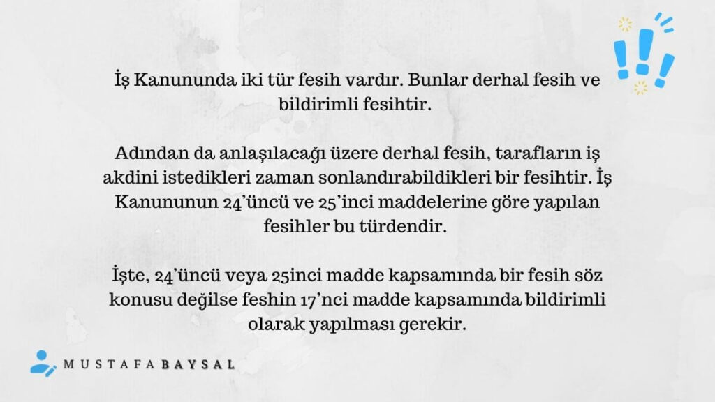 bildirimli fesih, süreli fesih nedir?