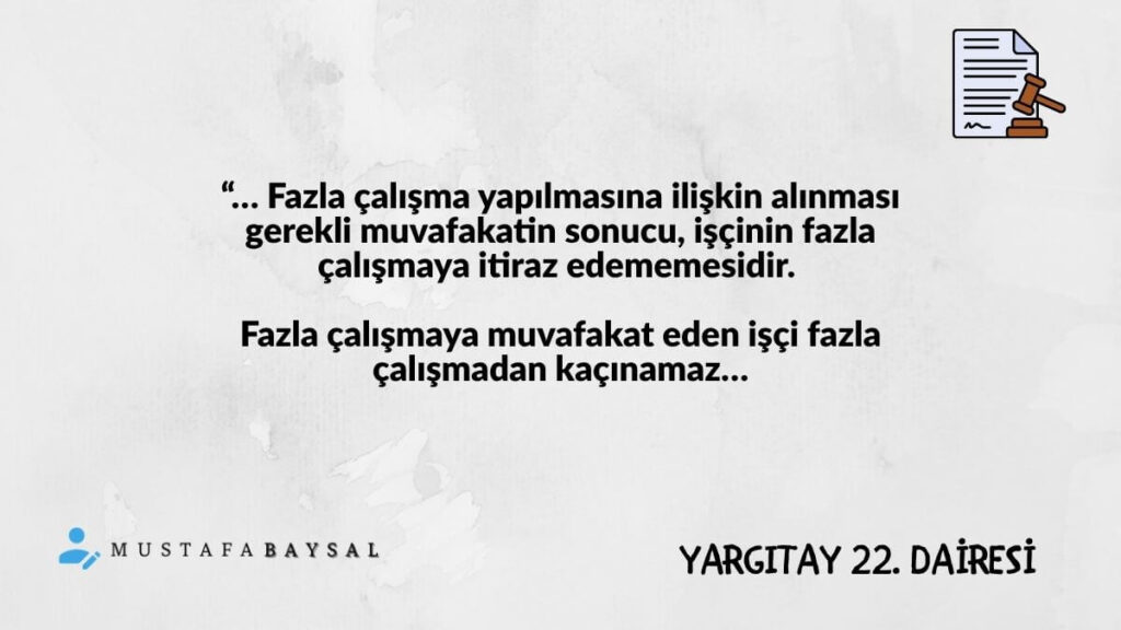 fazla mesai onayı yargıtay kararı
