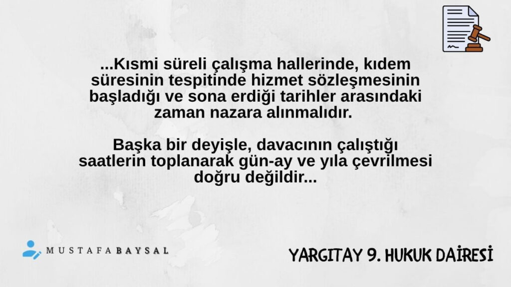 kısmi süreli işçi yıllık izin hakkı yargıtay