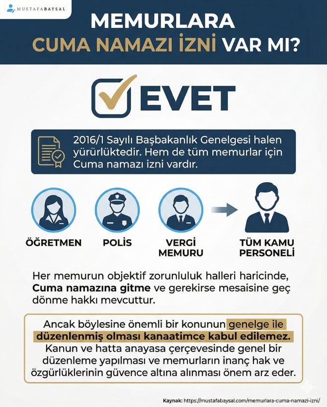 memur cuma namazı izin hakkı