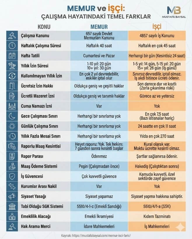 memur işçi farkı