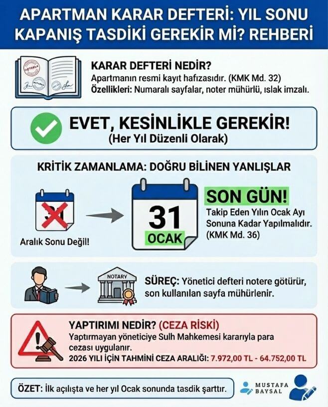 apartman karar defteri yıl sonu tasdik