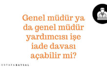 genel müdür işe iade davası açabilir mi?