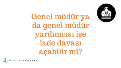 genel müdür işe iade davası açabilir mi?