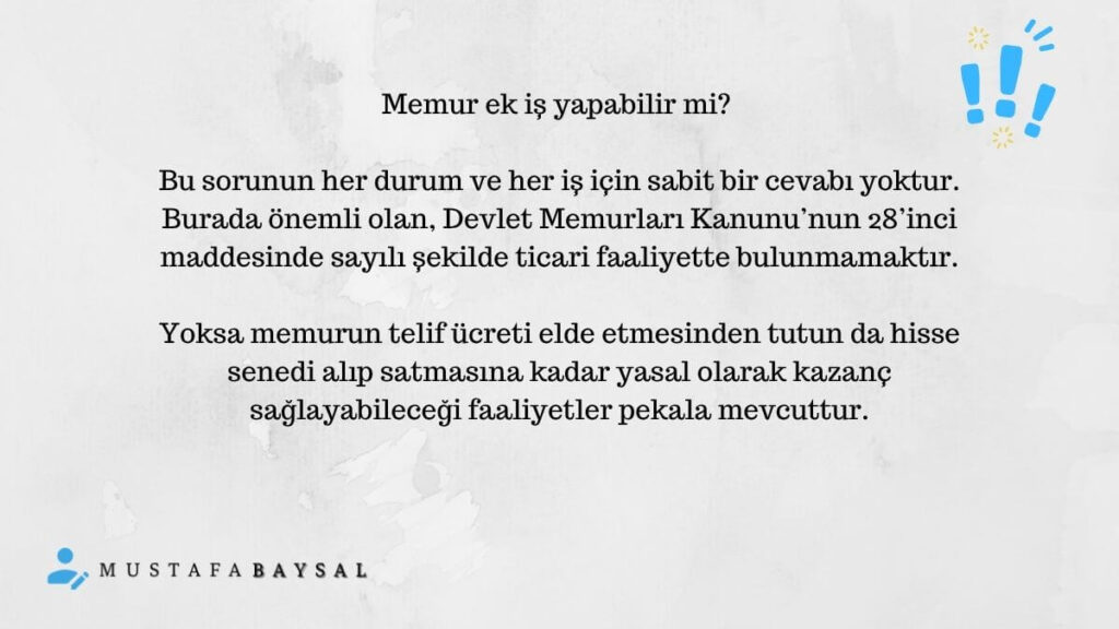 memurun ek iş yapması