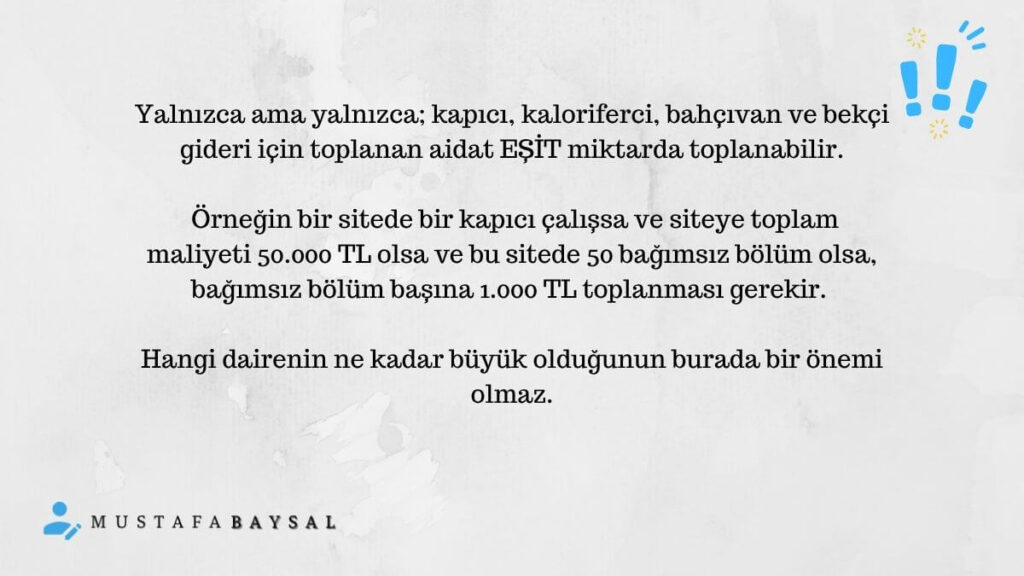 apartman site metrekare aidat hesaplama